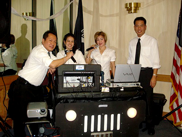 Large family gathering at a DJ Filipino event